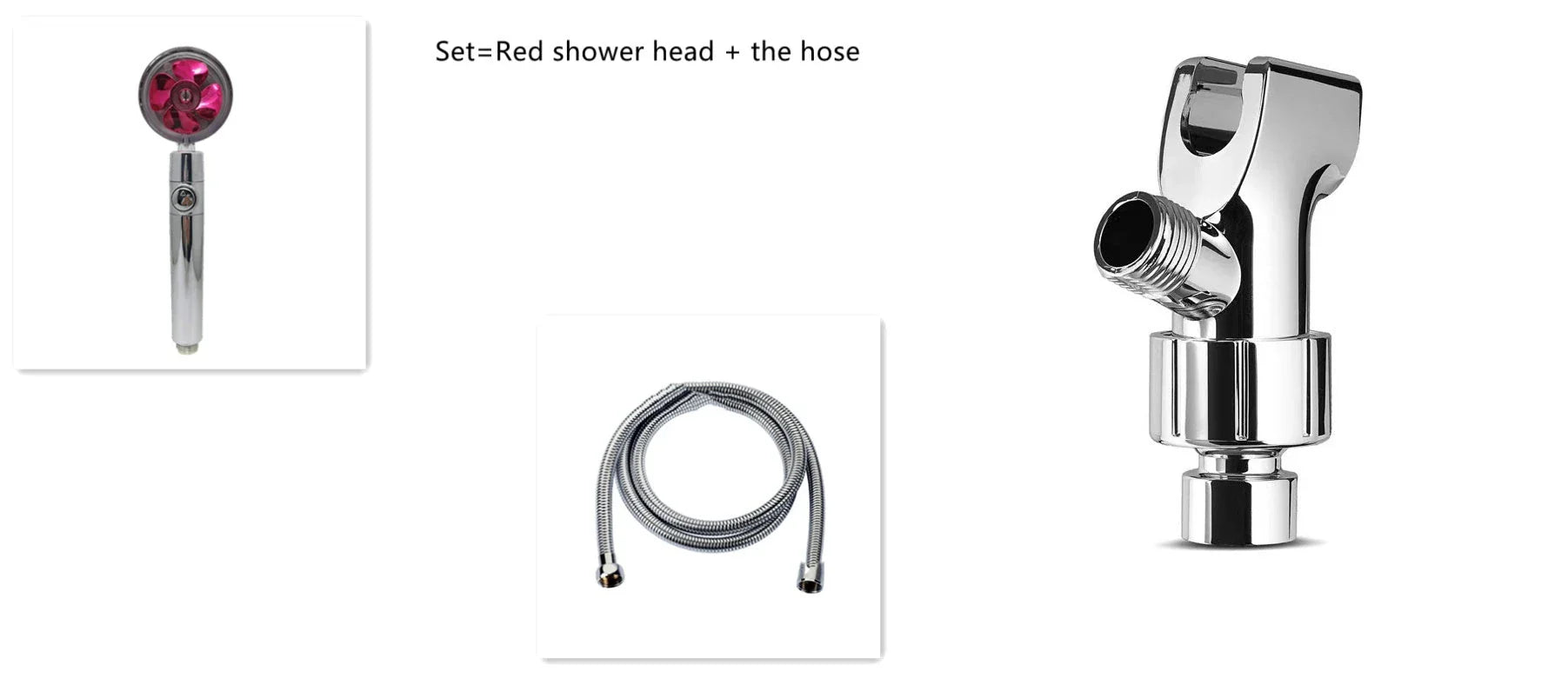 360-degree rotating high-pressure shower head with built-in fan and adjustable water spray