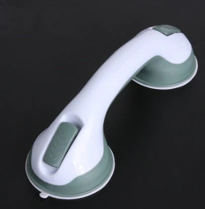 Durable ABS plastic bathroom handrail with suction cups for anti-skid safety support
