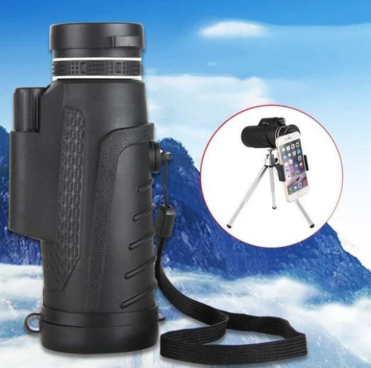 40x60 HD Zoom Telephoto Monocular Telescope with Clip and Tripod for Mobile Phones