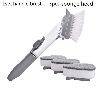 2-in-1 Cleaning Brush with Removable Head for Efficient Kitchen Cleaning