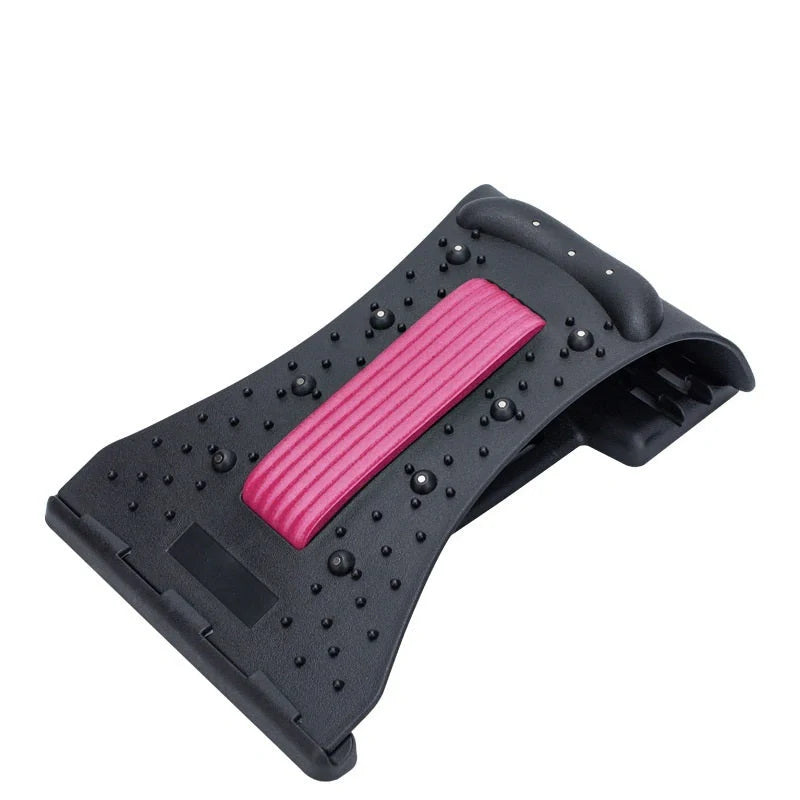 An arc-shaped acupuncture and magnetic therapy cervical spine stretcher with various colour options