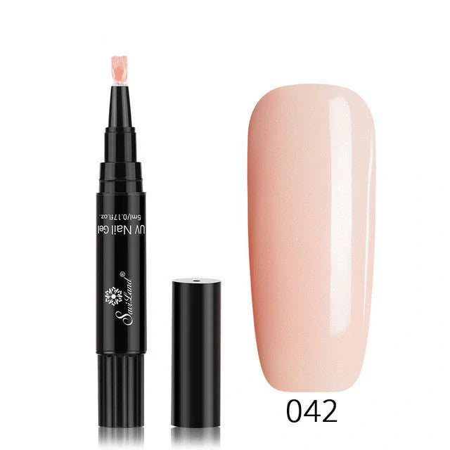 3-in-1 Gel Nail Varnish Pen with Glitter for easy one-step nail art