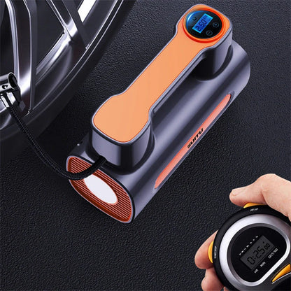12V DC Portable Tire Inflator with digital display and LED light