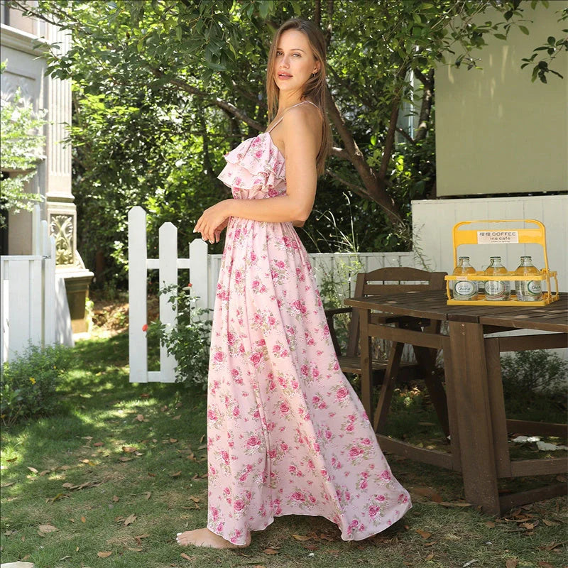 Women's simple printed polyester dress in white, available in sizes S to 4XL
