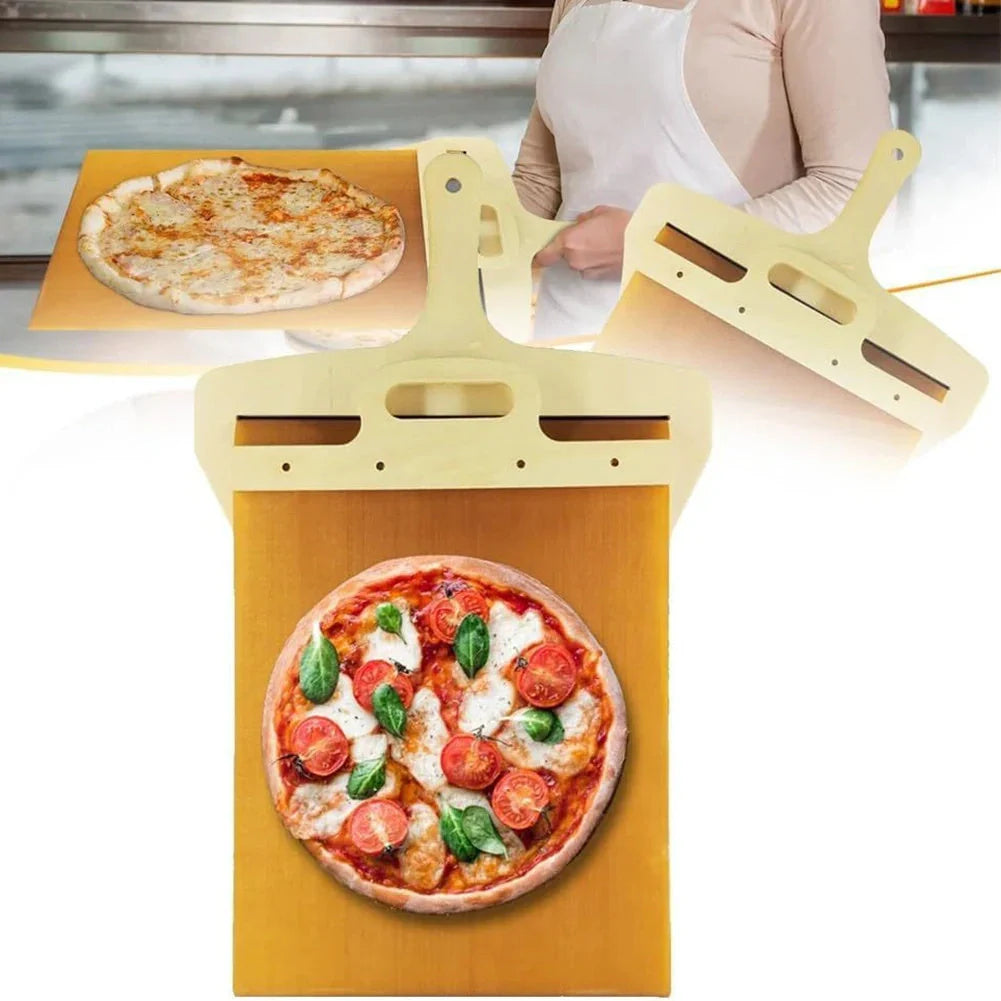 Non-stick sliding pizza shovel with hanging hole for easy storage