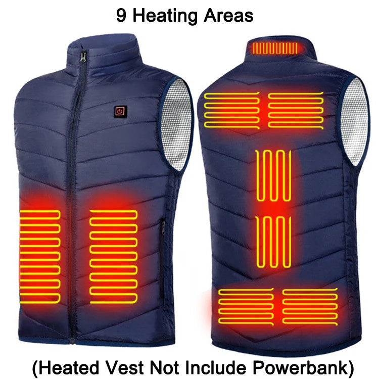USB Heating Jacket with adjustable temperature settings and multiple heating zones