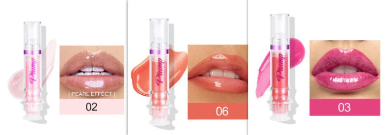 Glossy Luxury Lip Gloss in various shades with a mirror-like shine and hydrating formula