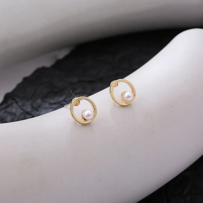 Hollow diamond square stud earrings in alloy with various finishes