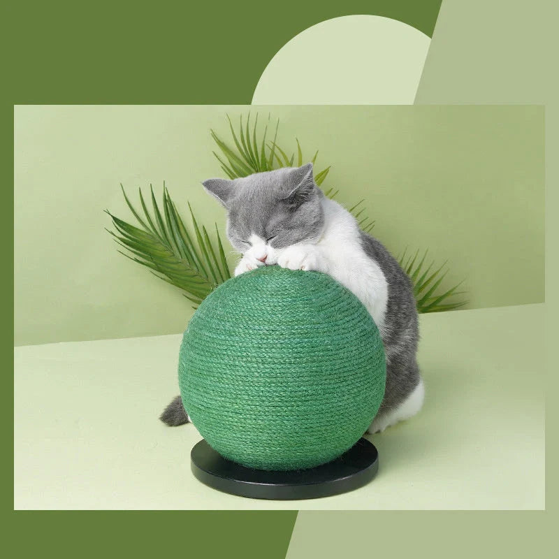 Cactus-shaped cat scratching ball made of sisal rope for healthy nails