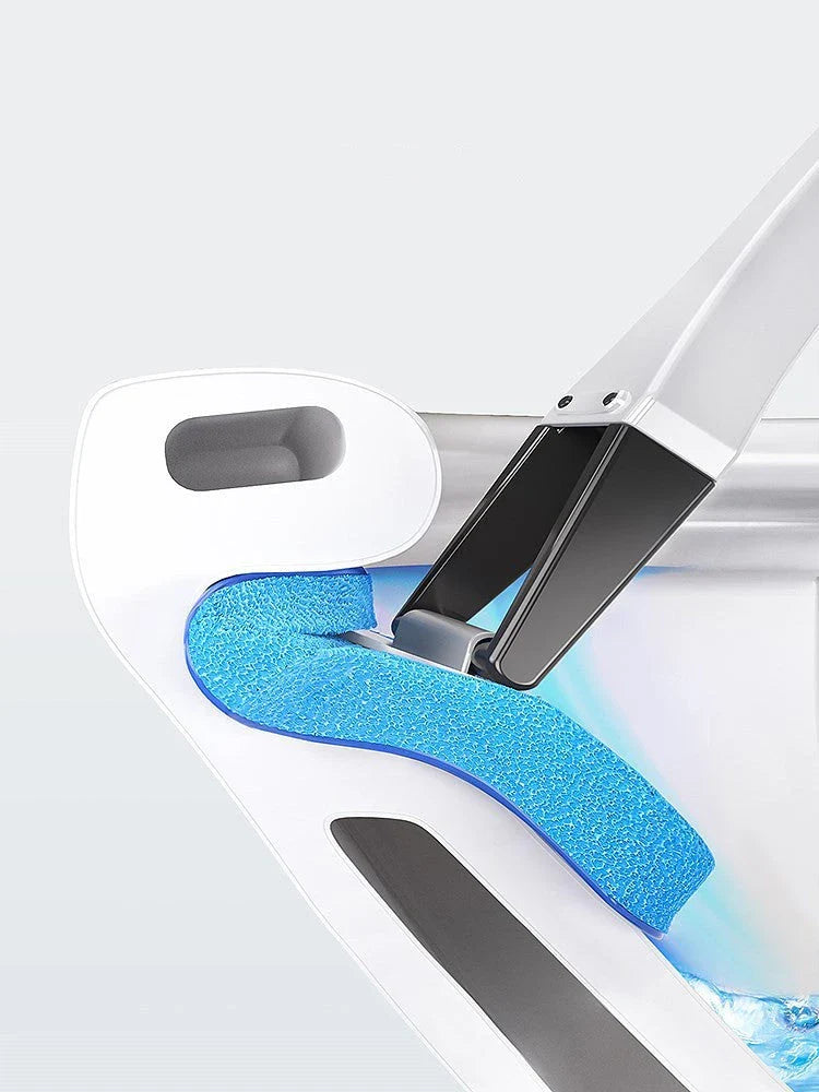 A modern, hygienic toilet cleaning brush with disposable heads and a long handle for easy, hands-free use.
