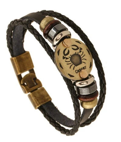 Stylish constellation-themed leather bracelet with adjustable length and variety of designs