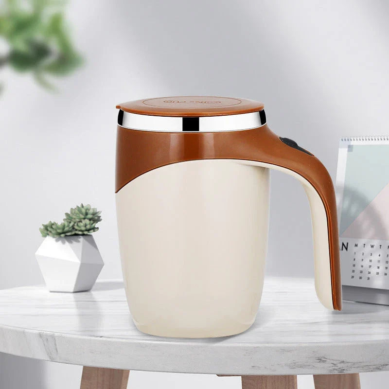 Hands-Free Magnetic Stirring Mug for Effortless Beverage Mixing at Home or Office