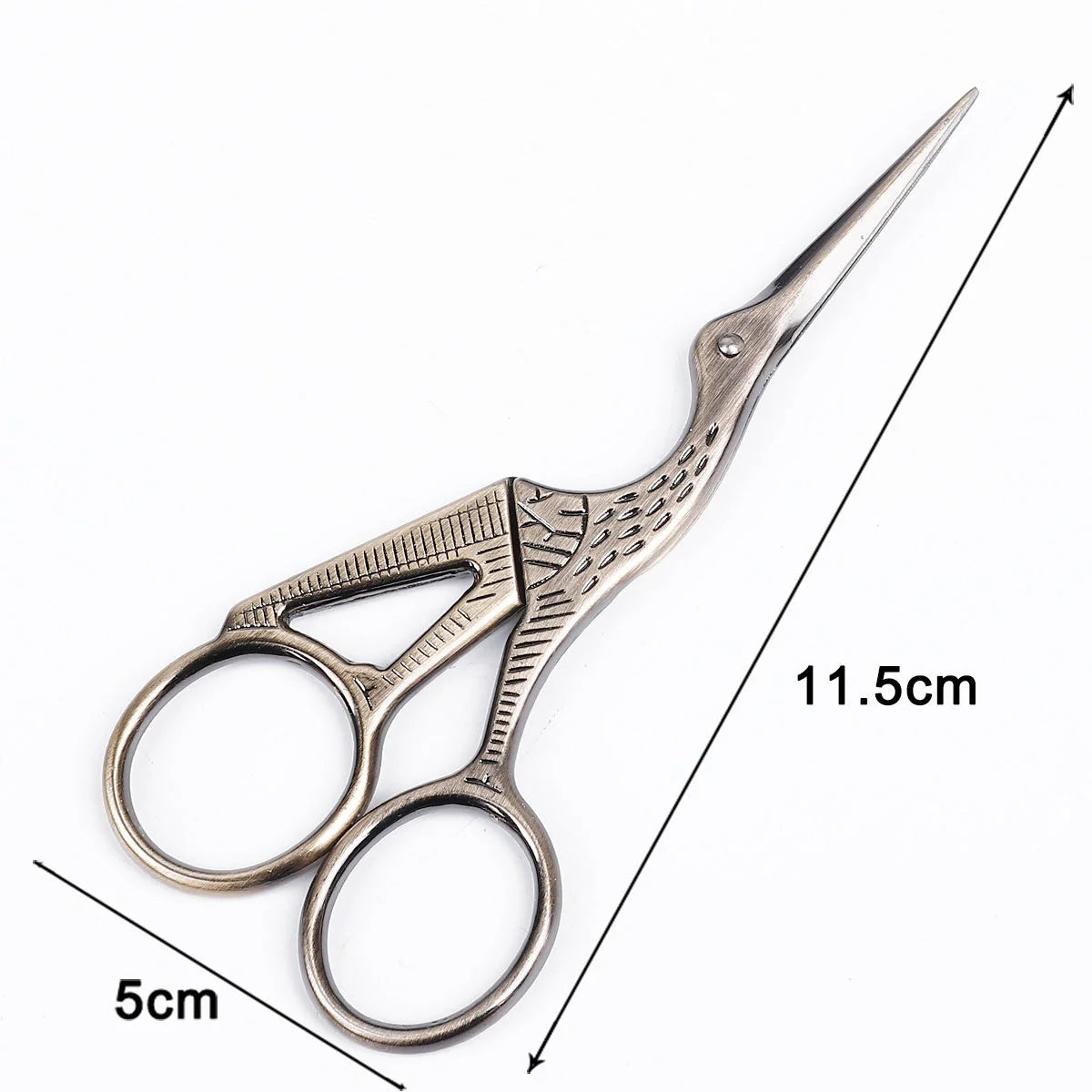 Elegant stainless steel crane embroidery scissors in various colors