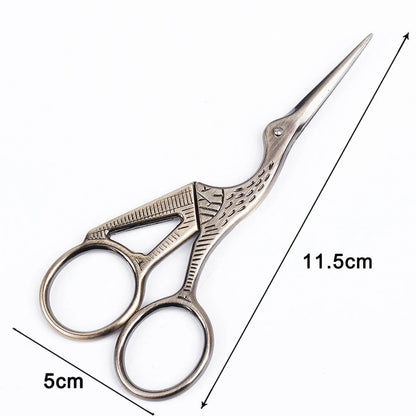 Elegant stainless steel crane embroidery scissors in various colors