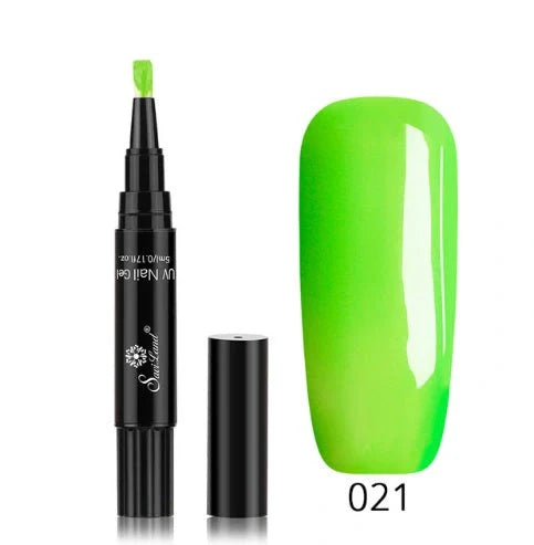 3-in-1 Gel Nail Varnish Pen with Glitter for easy one-step nail art