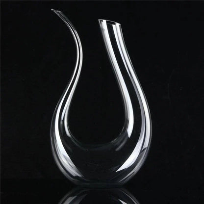 Premium crystal wine decanter with elegant U-shaped design, enhancing the flavor and aroma of your favorite red wines
