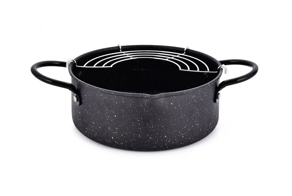 Premium iron oil-saving fryer with non-stick coating for hassle-free home cooking