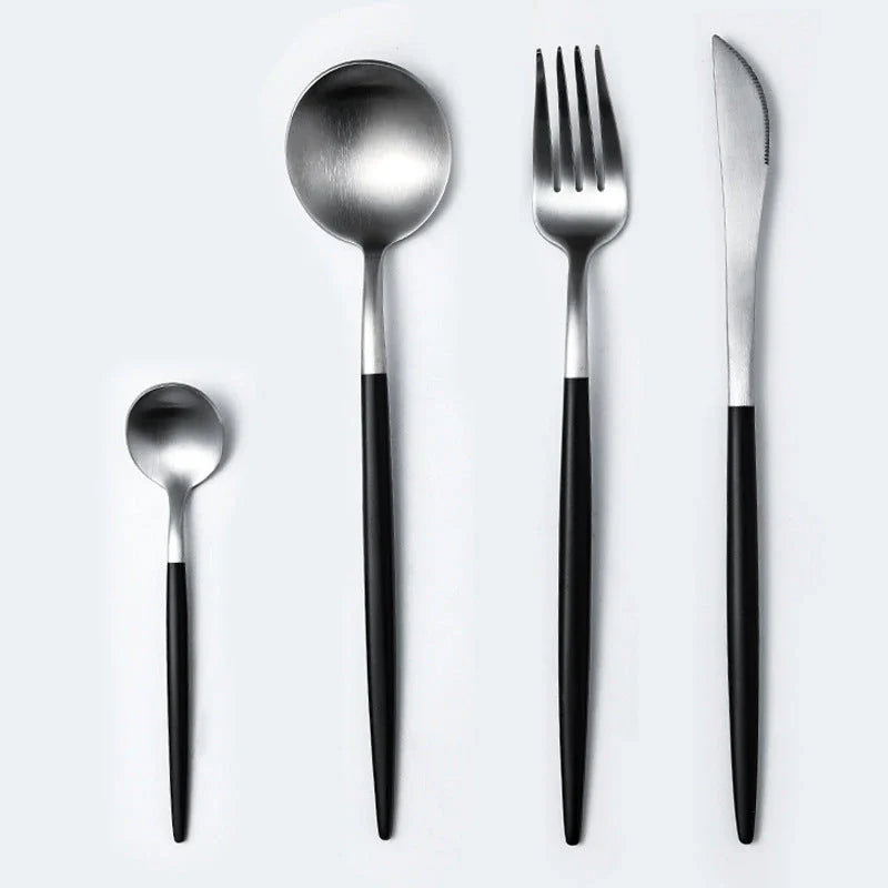 Premium 20-piece stainless steel cutlery set with mirror-polished finish, ergonomic design, and elegant gift box