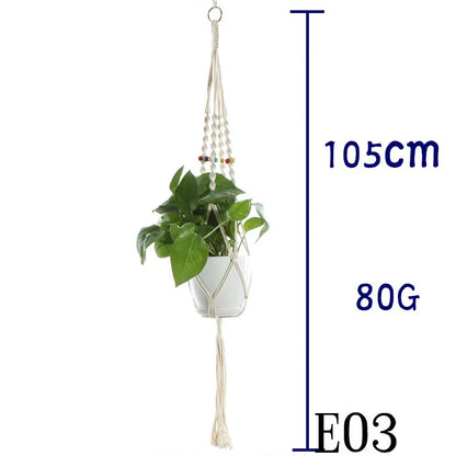 Stylish hanging cotton rope plant holder for indoor and outdoor decoration