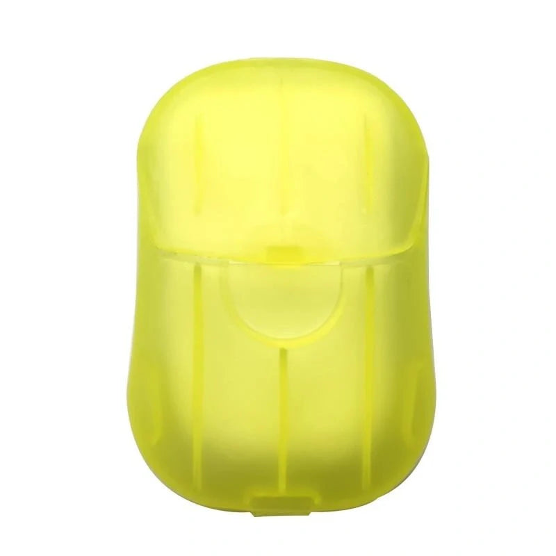 Compact disposable hand soap sheets in various colors, perfect for travel hygiene.