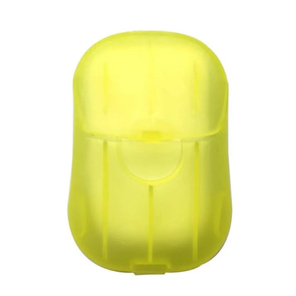 Compact disposable hand soap sheets in various colors, perfect for travel hygiene.