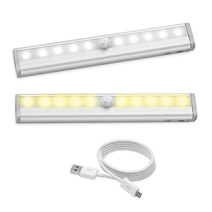 Sleek motion-activated LED cabinet light with infrared sensor for hands-free, energy-efficient illumination
