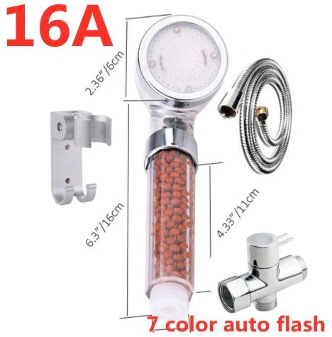 Color Changing LED Shower Head with temperature display and high-pressure flow
