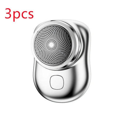 Mini Portable USB Rechargeable Electric Shaver for Men in black, blue, green, and silver