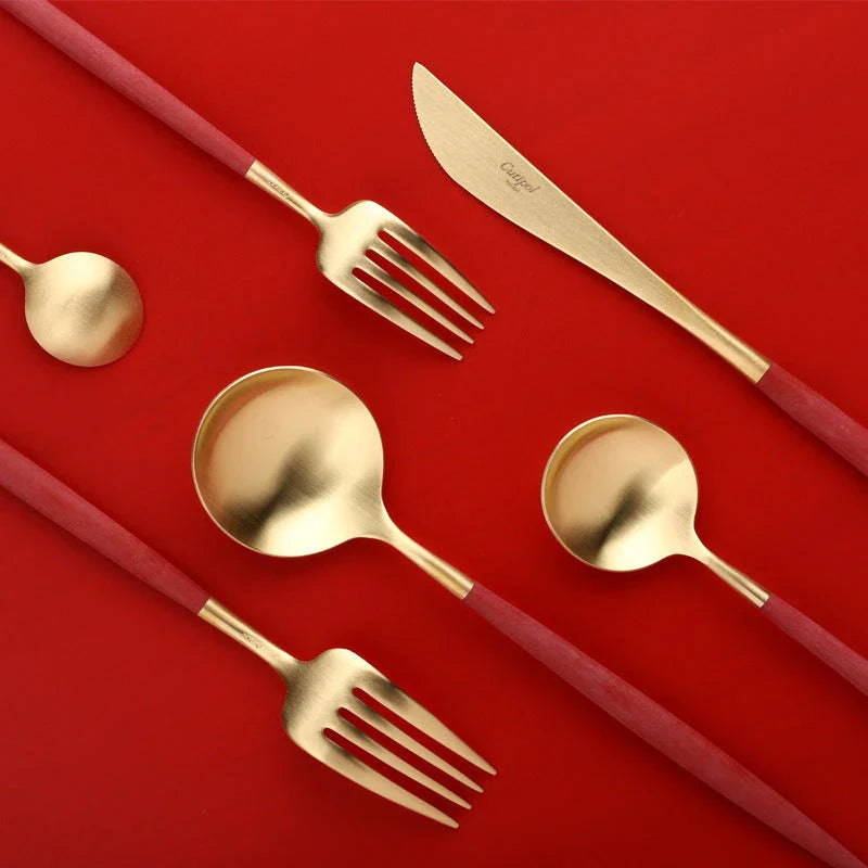 Premium 20-piece stainless steel cutlery set with mirror-polished finish, ergonomic design, and elegant gift box