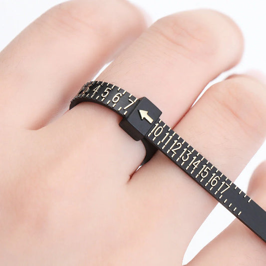 Premium Ring Sizer Tool for accurate finger measurements in white and black