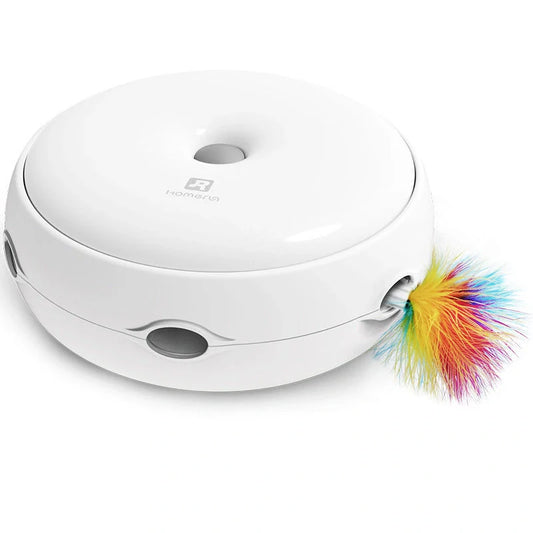 Automatic donut-shaped electric cat toy with feather accessories