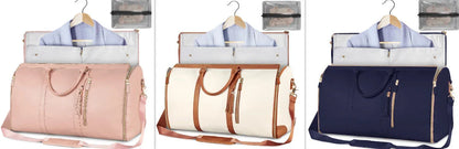 Versatile travel duffel bag for women with waterproof and foldable design, available in various color options
