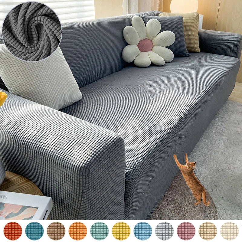 Waterproof polar fleece sofa slipcover in various colours protecting your living room furniture
