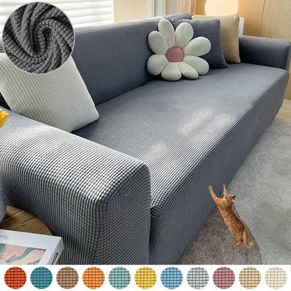Waterproof polar fleece sofa slipcover in various colours protecting your living room furniture