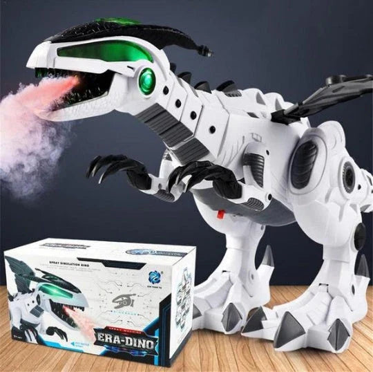 Roaming Robotic Dragon Toy with Lifelike Movement, Flashing Lights, Sounds, and Water Spray Effects