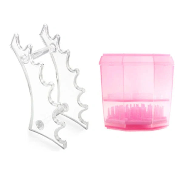 14-hole makeup brush holder in various colours for organising and drying brushes