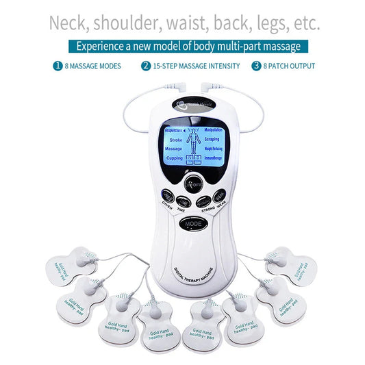 Mini digital portable multifunctional massage instrument with large LCD screen in various colors