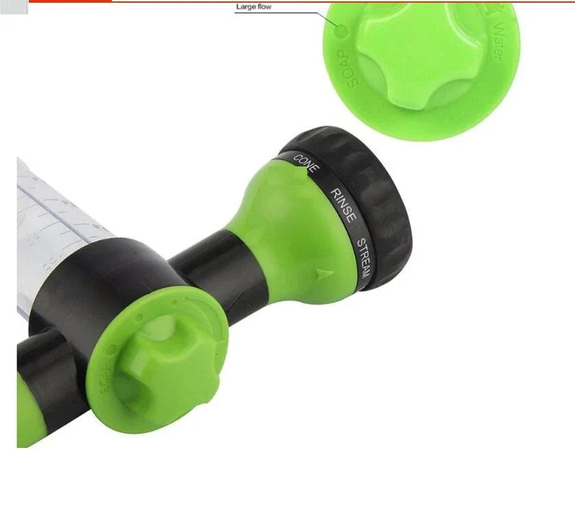 A premium high-pressure automotive foam sprayer with adjustable 8-in-1 spray settings for efficient car washing, garden maintenance, and household cleaning