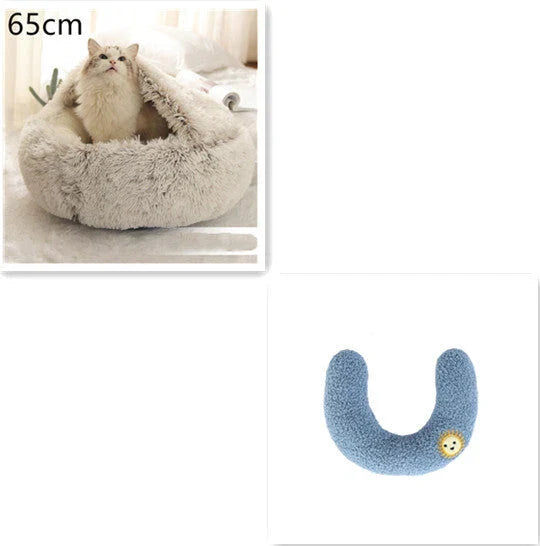 Cozy and comfortable 2-in-1 pet bed for cats and dogs, featuring plush, warm, and soft materials
