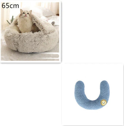 Cozy and comfortable 2-in-1 pet bed for cats and dogs, featuring plush, warm, and soft materials