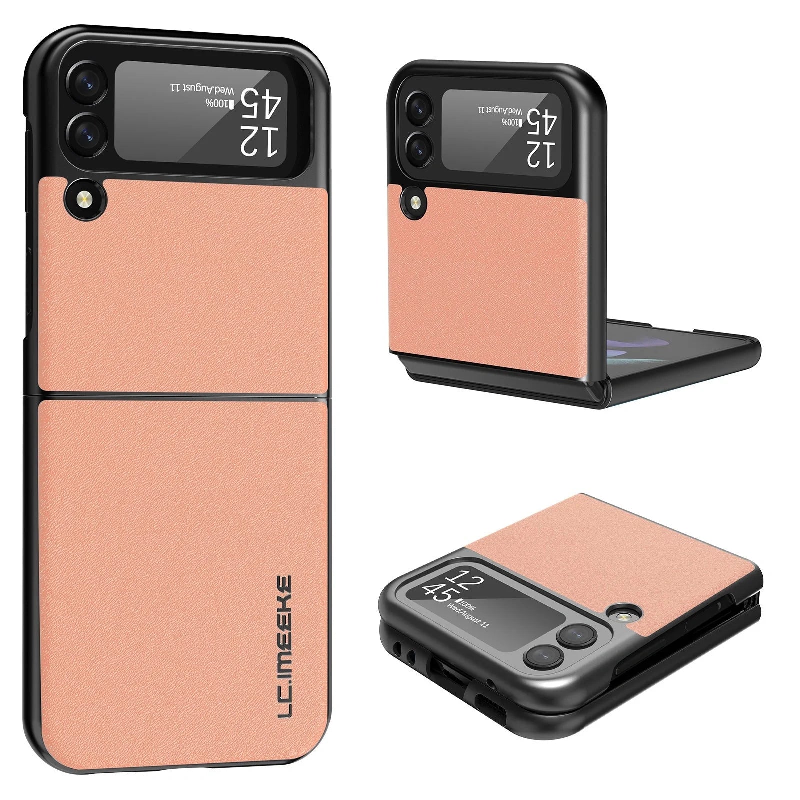 Plain Leather Phone Case for Samsung Galaxy Z Flip3 in various colours