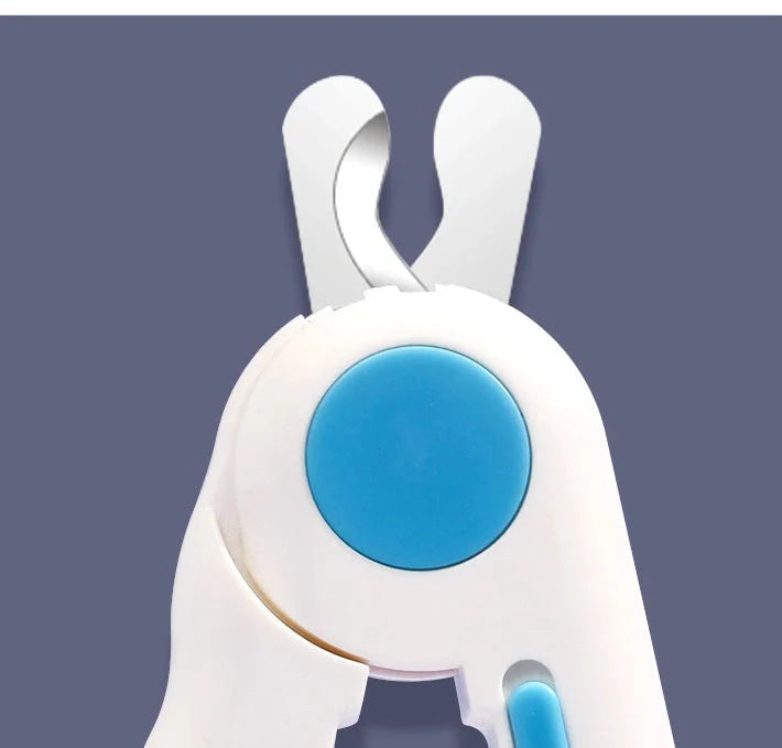 LED illuminated cat and dog nail clippers with sharpener in blue and green