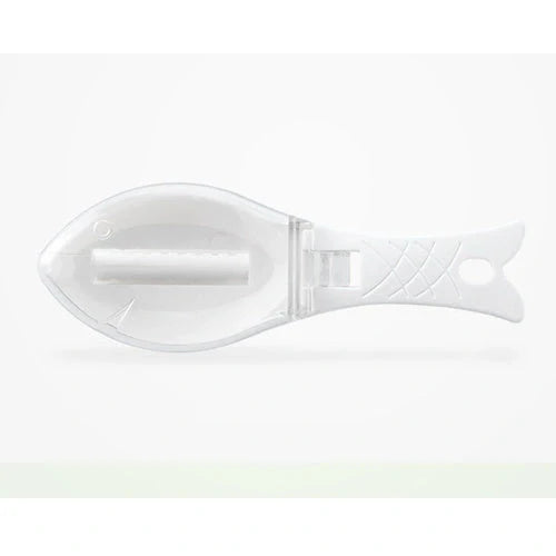 Fish Scale Scraper with cover design for mess-free descaling