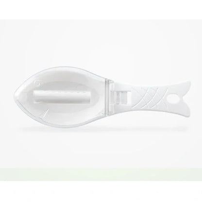 Fish Scale Scraper with cover design for mess-free descaling
