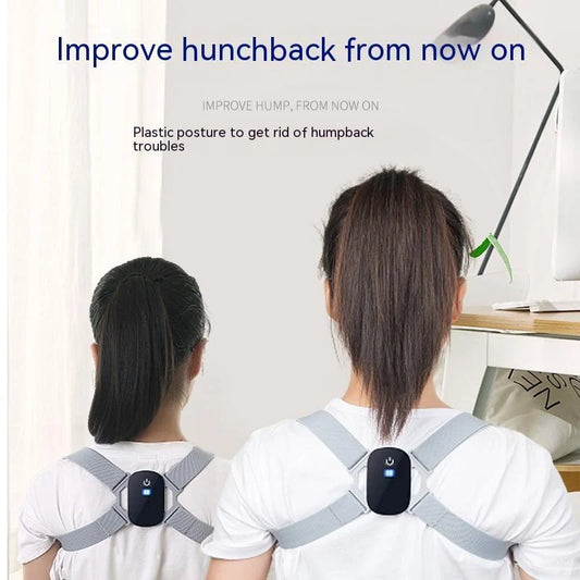 Smart Posture Corrector in pink, gray, and black LCD colors for spine alignment and back support