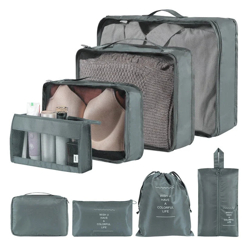 Home Fashion Simple Solid Colour Storage Bag in beige with multiple size options