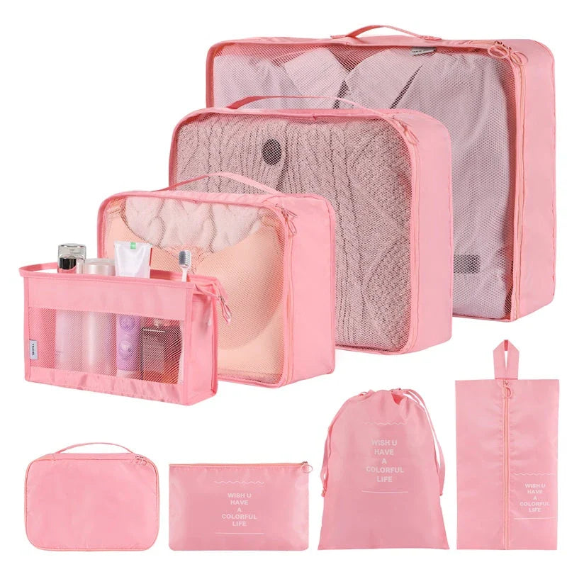 Home Fashion Simple Solid Colour Storage Bag in beige with multiple size options