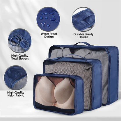 Home Fashion Simple Solid Colour Storage Bag in beige with multiple size options