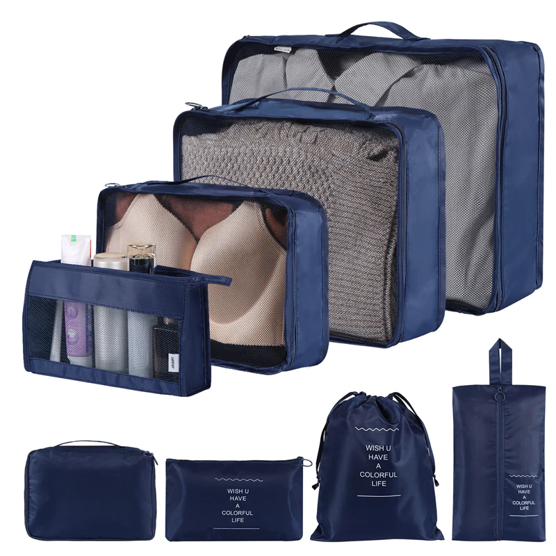 Home Fashion Simple Solid Colour Storage Bag in beige with multiple size options