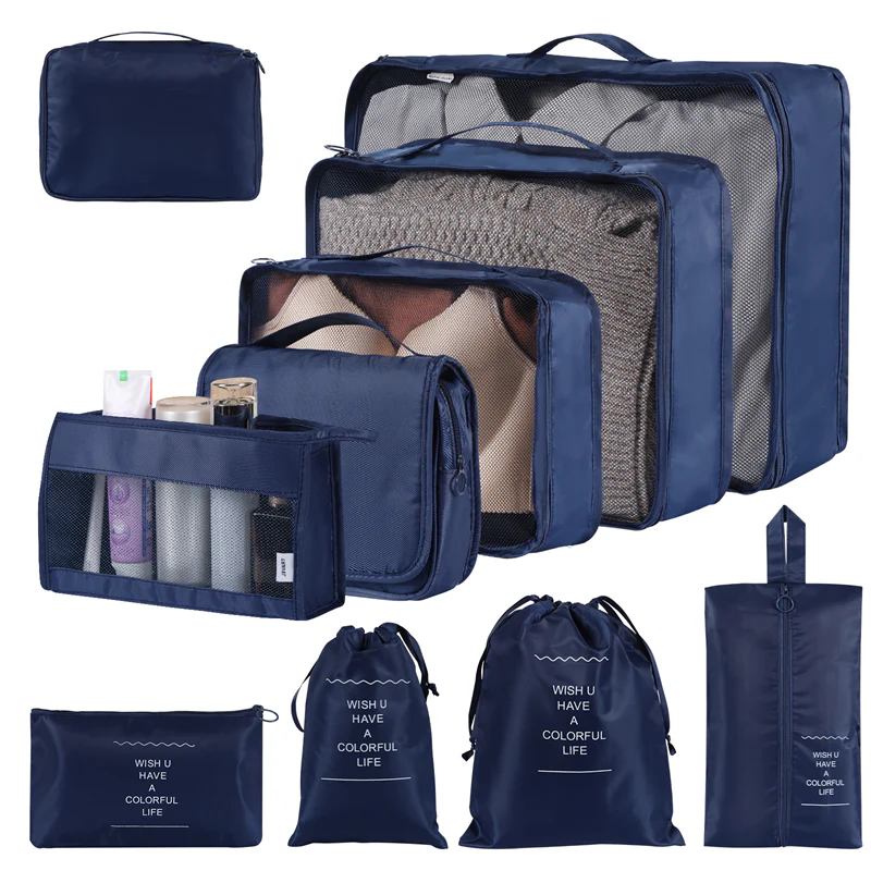 Home Fashion Simple Solid Colour Storage Bag in beige with multiple size options